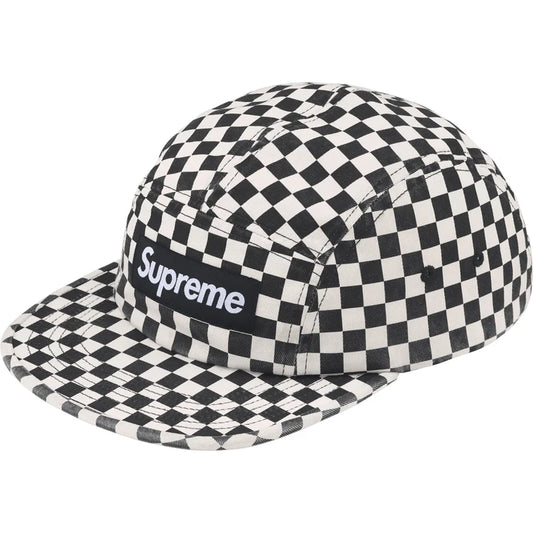 Supreme Washed Chino Twill Checkerboard Camp Cap FW26