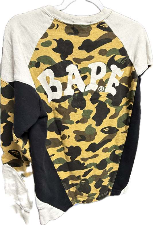 A Bathing Ape Bape 1st Camo Yellow Crewneck