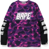 A Bathing Ape Bape Color Camo Layered Longsleeve Purple