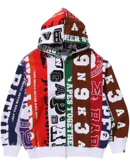 A Bathing Ape Bape Flags Full-Zip Hoodie