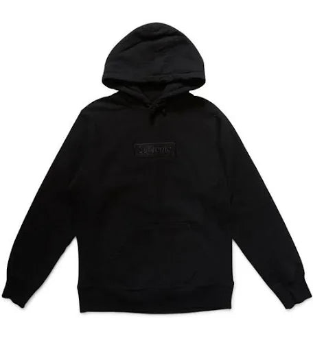 Supreme Black Tonal Box Logo Hoodie FW14