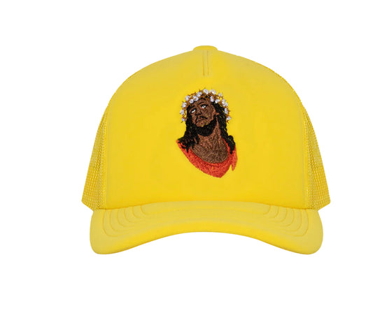 Denim Tears “Jesus” Trucker Hat Yellow