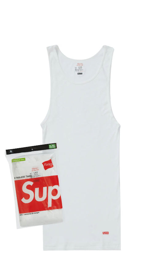 Supreme Hanes Tank Tops White (3 Pack)