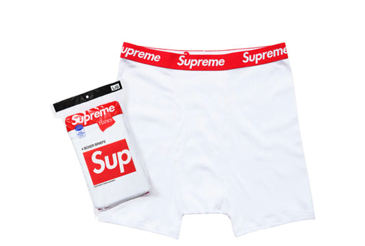 Supreme Hanes Boxer Briefs White (4 Pack)