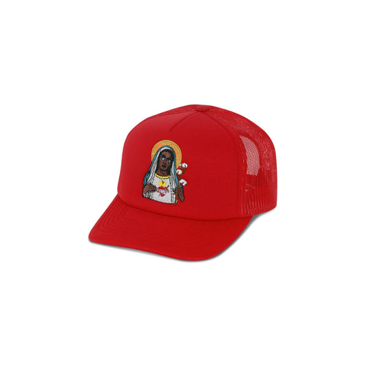 Denim Tears “Mother Mary” Trucker Hat Red